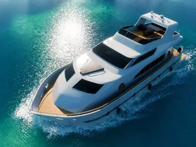 Yacht Low-poly 3D model