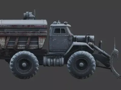 Cursed Winter Utility Plow 3D Model Low-poly 3D model