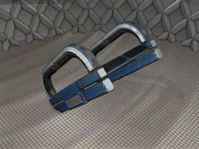 Sci-Fi Stairs - 11 - Blue Version  Low-poly 3D model