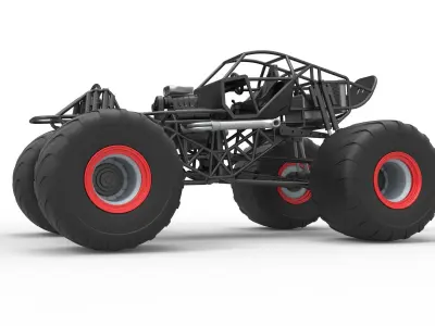Monster truck base Version 2 Scale 1 to 25 3D print model