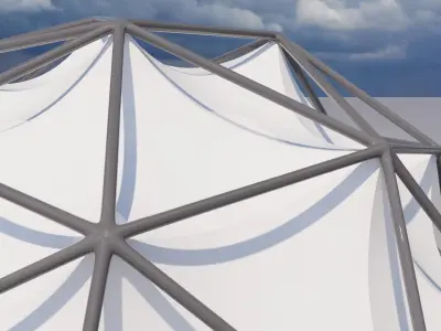 Geodesic Tensile Sphere Structure Parametric Architectural Pavilion 3D model