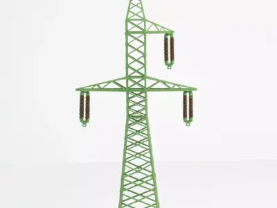 Transmision tower 3x110kV mod3 1-87 resin 3D print model