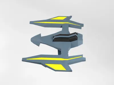 Craft Spaceship 3D Model Low-poly 3D model