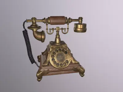 Antique Telephone - Game Ready Low-poly 3D model