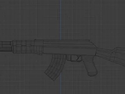 AKM Gun Free low-poly 3D model