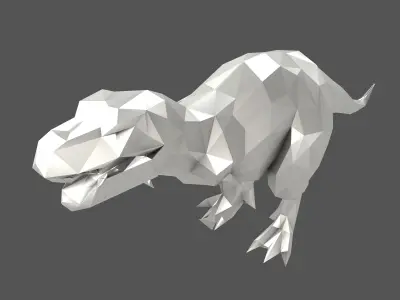 Low Poly Tyrannosaurus Statue v1 003 Low-poly 3D model