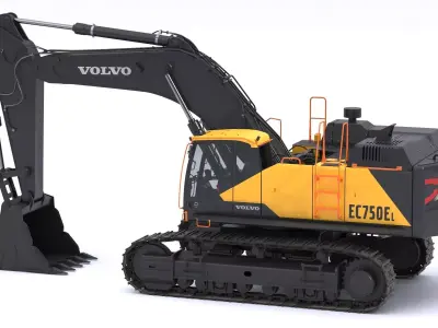 Volvo EC750E Large Crawler Excavator 3D model