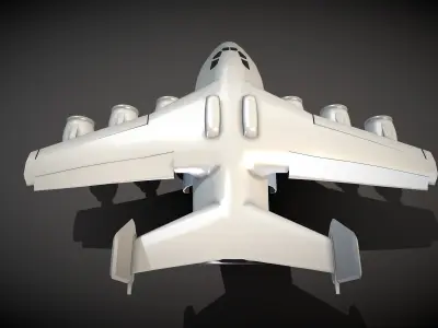 Cartoon Antonov An-225 Mriya Low-poly 3D model