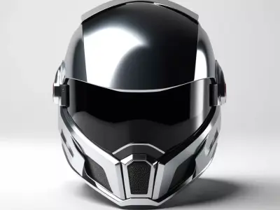 Sleek SciFi Chrome Helmet 3D model