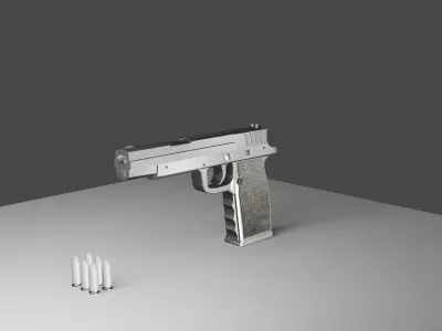  pistol for unity Low-poly 3D model