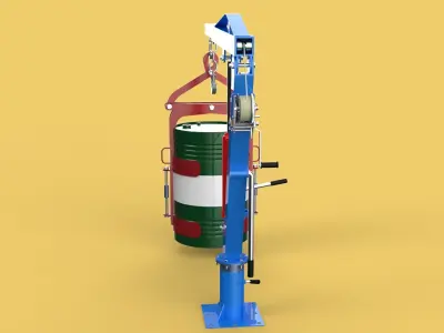 WINCH CRANE HOIST DRUM BARREL VERTICAL LIFTING CLAMP GRAB JIB 3D model