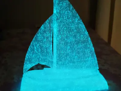 Souvenir Sailing Yacht at Sea  3D Printable FDM Model 3D model
