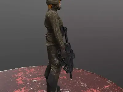 Futuristic Female Low-poly 3D model