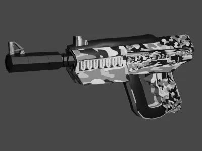 Camuflage Gun Free low-poly 3D model