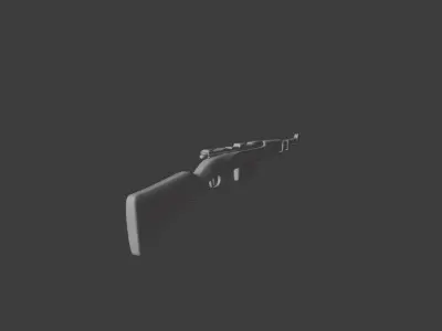 Hunting Rifle Untextured 3D model