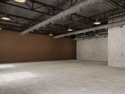 industrial loft interior 3D model