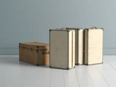 Antique Travel Trunks 3D model