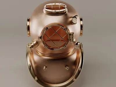 antique diver helmet 3D model