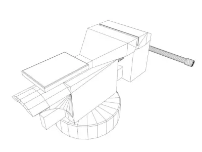 Work Bench Hand Vice  Low-poly 3D model