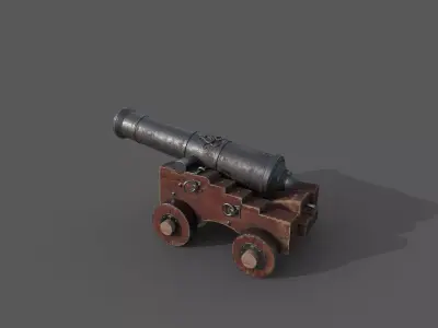 3D Ship Cannon Low-poly 3D model