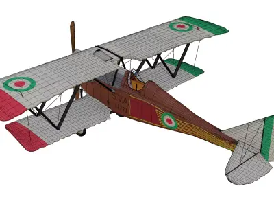 Ansaldo SVA 5 Low-poly 3D model purchase