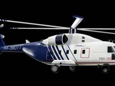 Lowpoly Helicopter Mi-38 3D model