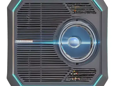 SciFi Wall Mounted Projector Device 3D model