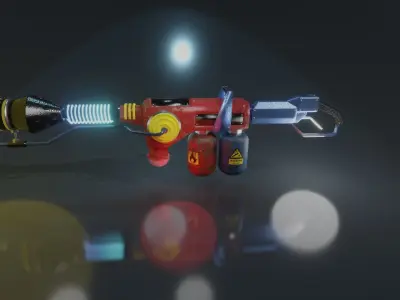 Animated Sci-fi Flamethrower  3D model