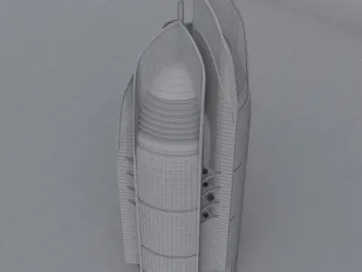 Skyscraper building Low-poly 3D model