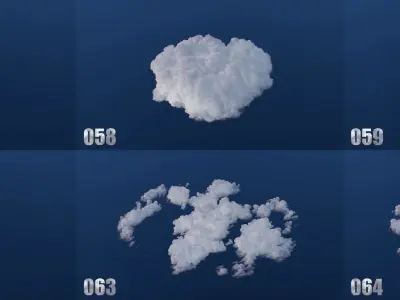 100 Model 3D Fire Smoke Explosions Clouds Collection 3D model