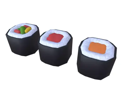 Stylized Sushi Low-poly 3D model purchase