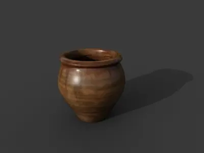 Pot 19th century Low-poly 3D model