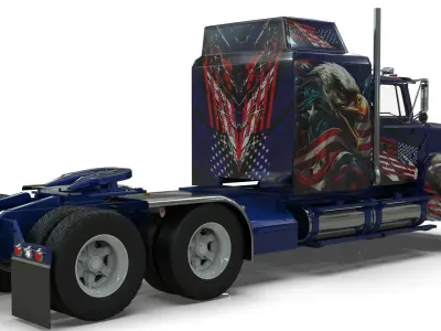 LTL 9000 Sleeper Cab Tandem 3D Model  BLENDER  3D model