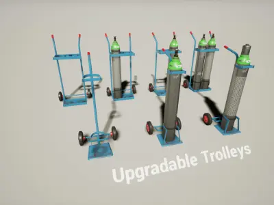 Ultimate Gas Cylinder Pack for UE Low-poly 3D model