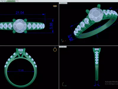 Antique Diamond Ring  01 3D print model