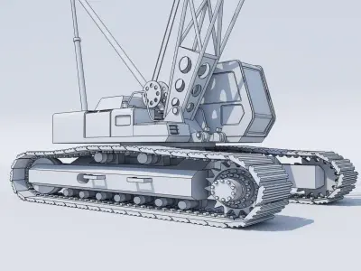 Crawler crane02 Low-poly 3D model