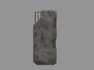 Damaged Concrete Barrier Free low-poly 3D model
