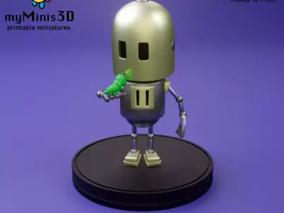 Cute Robot with a Caterpillar Miniature 3D print model