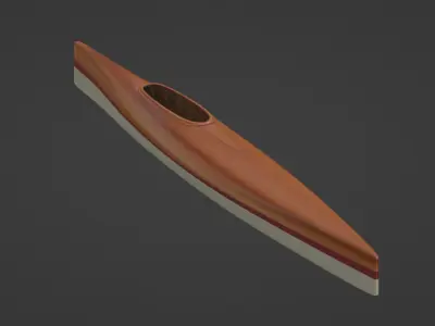 Historical Canoe Low-poly 3D model