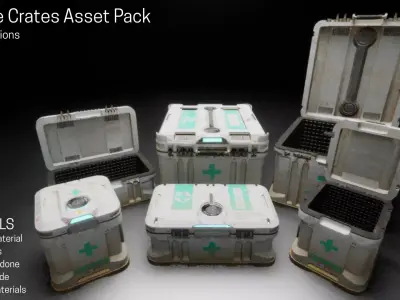 Medic Storage Crates Asset Pack Low-poly 3D model