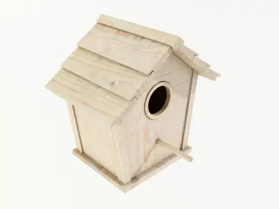 Wooden Birdhouse 3D model