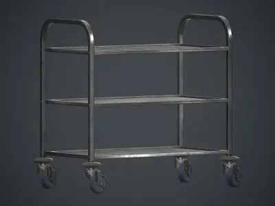 Industrial Tray Trolley 1 PBR Game Ready Low-poly 3D model
