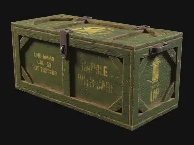 Military Wooden Box 1 Low-poly 3D model