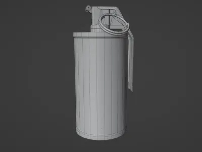 M18 Smoke Grenade  PBR Low-poly and High-poly 3D model Low-poly 3D model