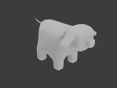 Base Mesh - Stylized Pig Low-poly 3D model