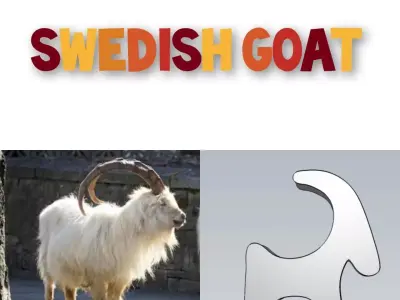 Wonderful Swedish Goat Home Decoration  And Toy 3D model