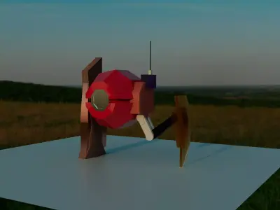 Low poly bot 3D model