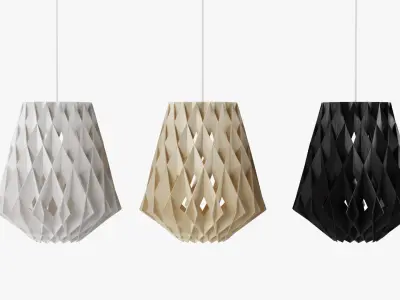 Plywood Lamps Set 3D model
