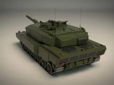 Low Poly Tank 04 Low-poly 3D model