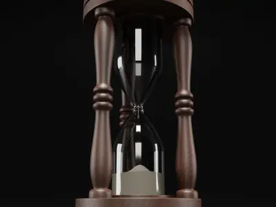 Wooden Hourglass Sand Timer 3D model